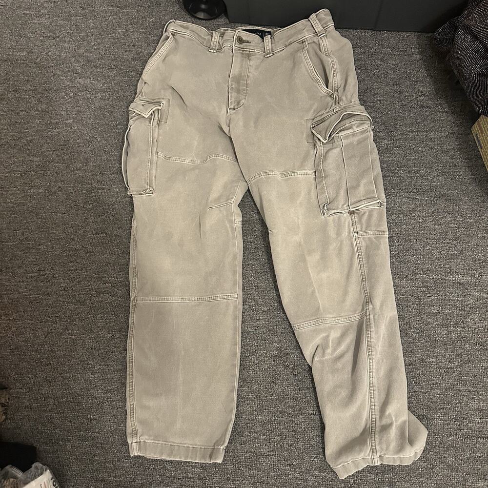 Abercrombie Fitch Mens Stretch Cargo Pants Y2K Grunge Streetwear Size 33 X 32